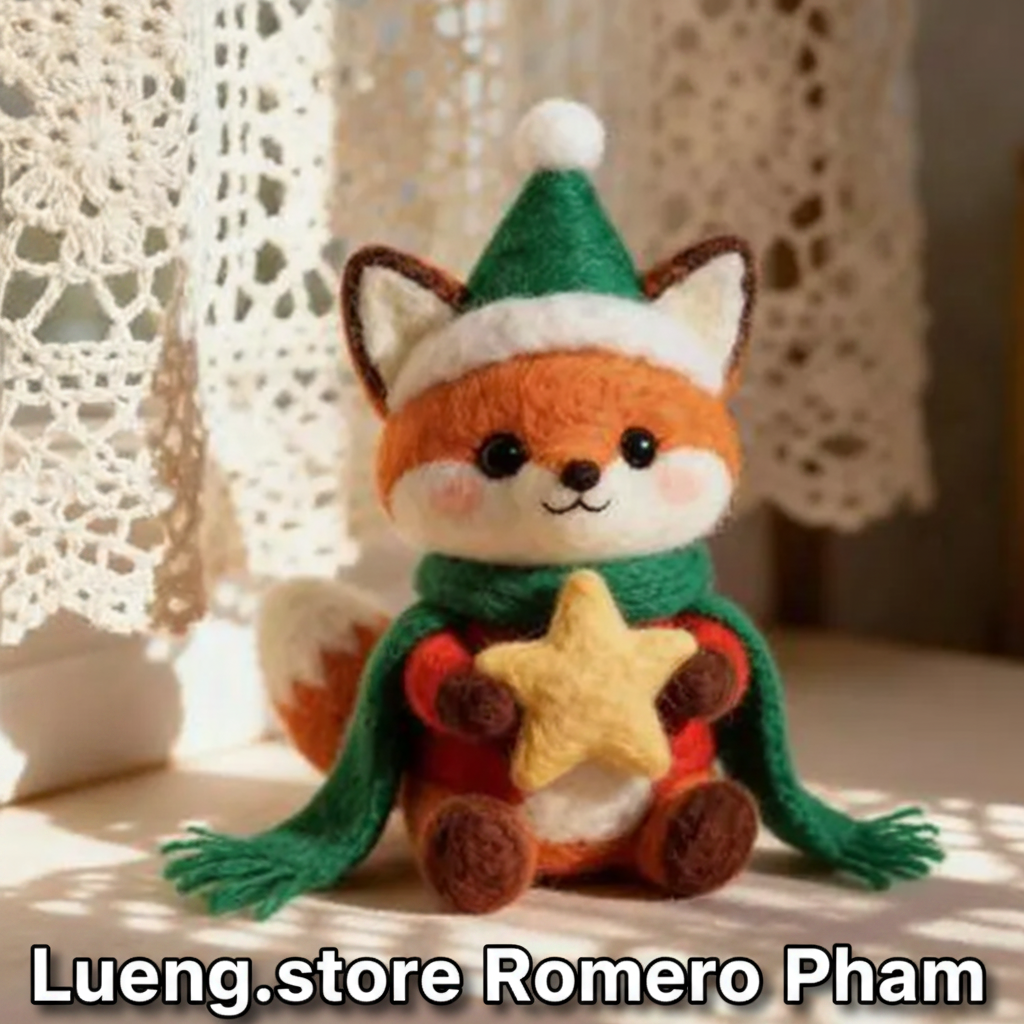 Handmade Needle Felted Wool Fox Figurine, Woodland Decor