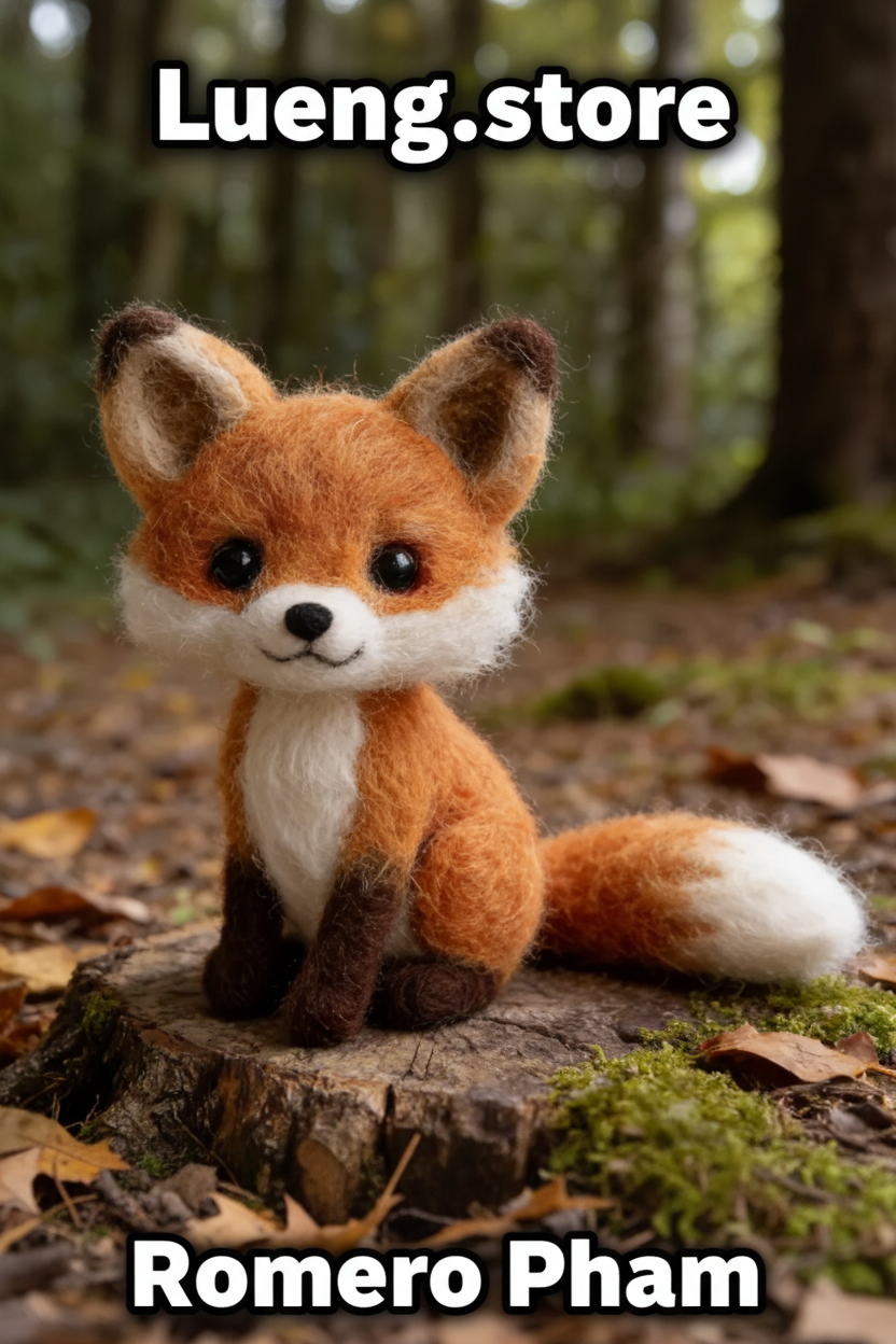 Handmade Needle Felted Fox Figurine, Wool Felt Animal Statue, Woodland Nursery Decor, Cute Handmade Woodland Animal Gift